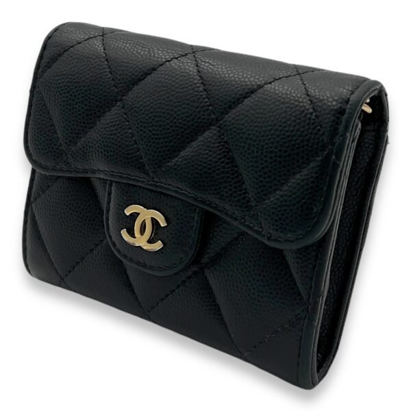 Classic Flap Cardholder Micro Black Wallet On Chain in Caviar Leather, Gold hardware - Image 4
