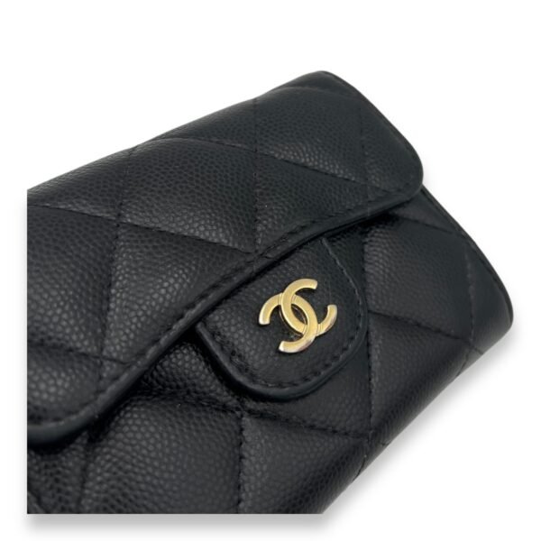 Classic Flap Cardholder Micro Black Wallet On Chain in Caviar Leather, Gold hardware - Image 6