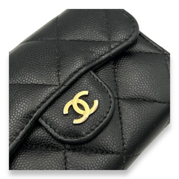 Classic Flap Cardholder Micro Black Wallet On Chain in Caviar Leather, Gold hardware - Image 8