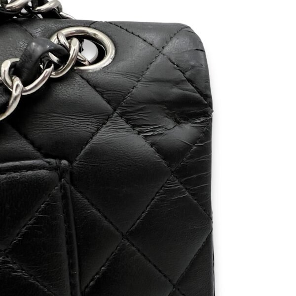 Classic Flap Medium Black Shoulder Bag in Lambskin, Silver hardware - Image 10