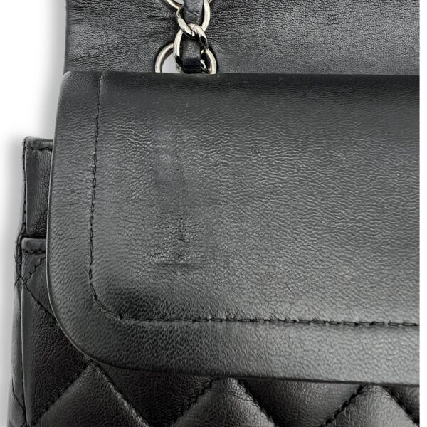 Classic Flap Medium Black Shoulder Bag in Lambskin, Silver hardware - Image 13