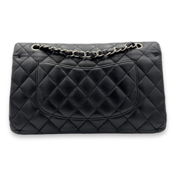 Classic Flap Medium Black Shoulder Bag in Lambskin, Silver hardware - Image 2