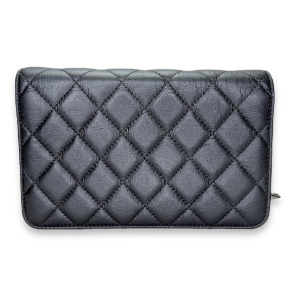 Classic Grey Wallet on Chain in Calfskin, Gunmetal hardware - Image 2