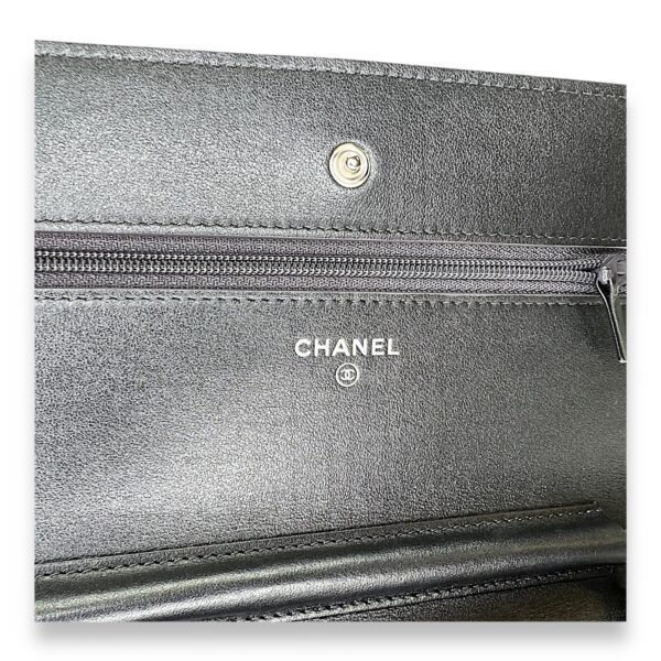 Classic Grey Wallet on Chain in Calfskin, Gunmetal hardware - Image 9