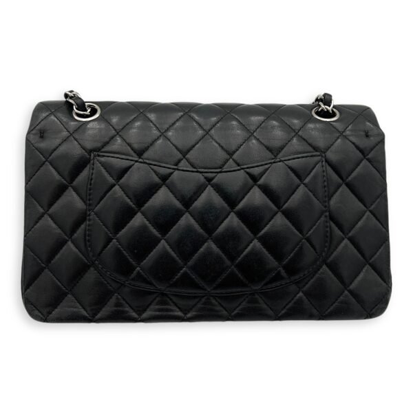 Classic Medium Black Crossbody Bag in Lambskin, Silver hardware - Image 2