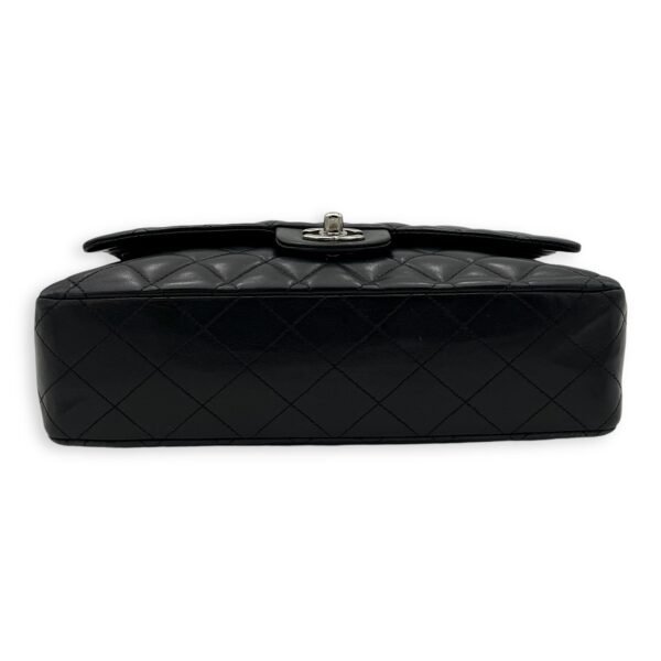 Classic Medium Black Crossbody Bag in Lambskin, Silver hardware - Image 5