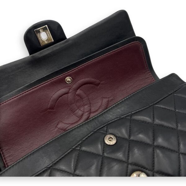 Classic Medium Black Crossbody Bag in Lambskin, Silver hardware - Image 7