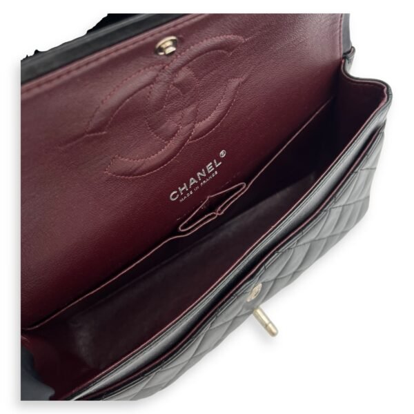 Classic Medium Black Crossbody Bag in Lambskin, Silver hardware - Image 9