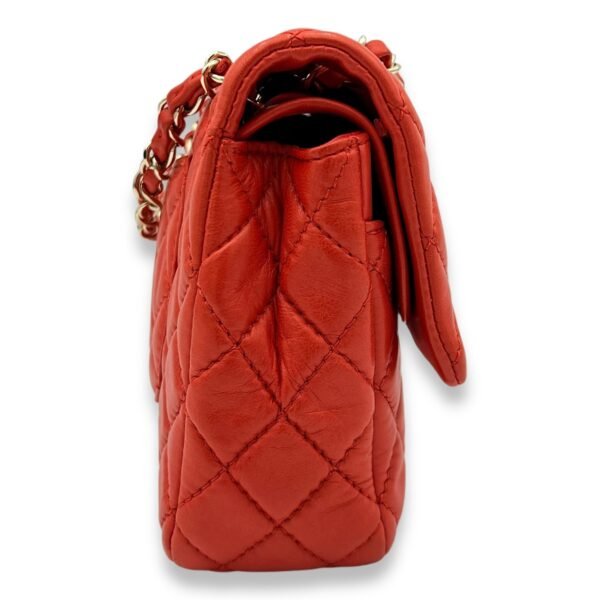 Classic Medium Orange Shoulder Bag in Lambskin, Gold hardware - Image 3