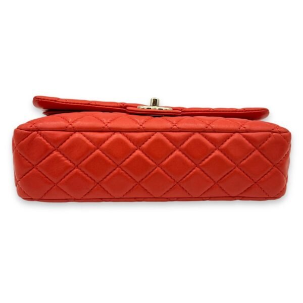 Classic Medium Orange Shoulder Bag in Lambskin, Gold hardware - Image 5