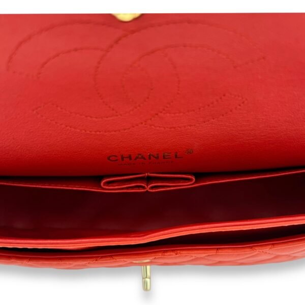Classic Medium Orange Shoulder Bag in Lambskin, Gold hardware - Image 6