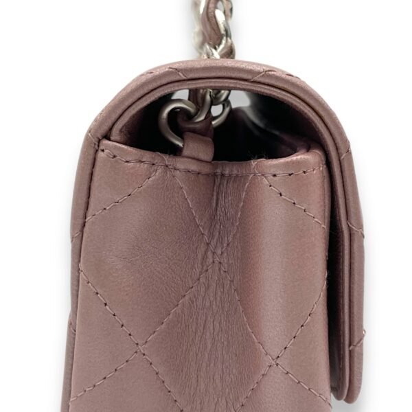 Classic Mini Pink Shoulder Bag in Lambskin, Silver hardware - Image 8