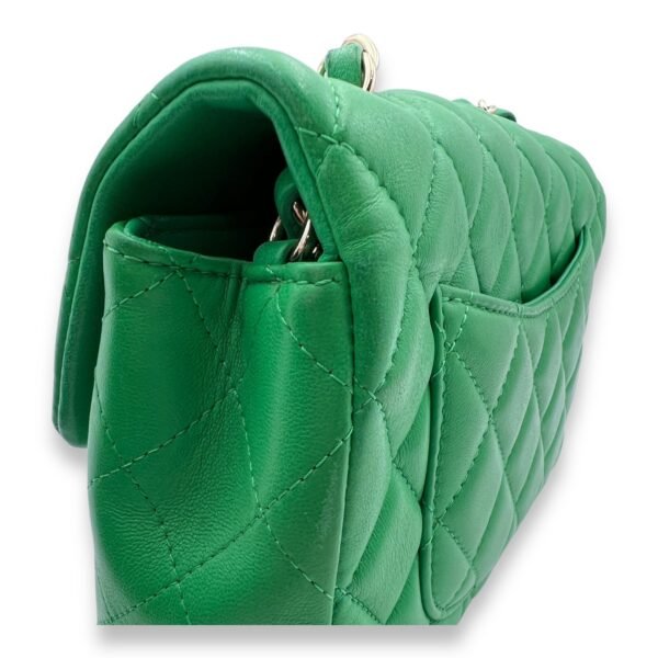 Classic Mini Rectangular Green Crossbody Bag in Lambskin, Gold hardware - Image 10