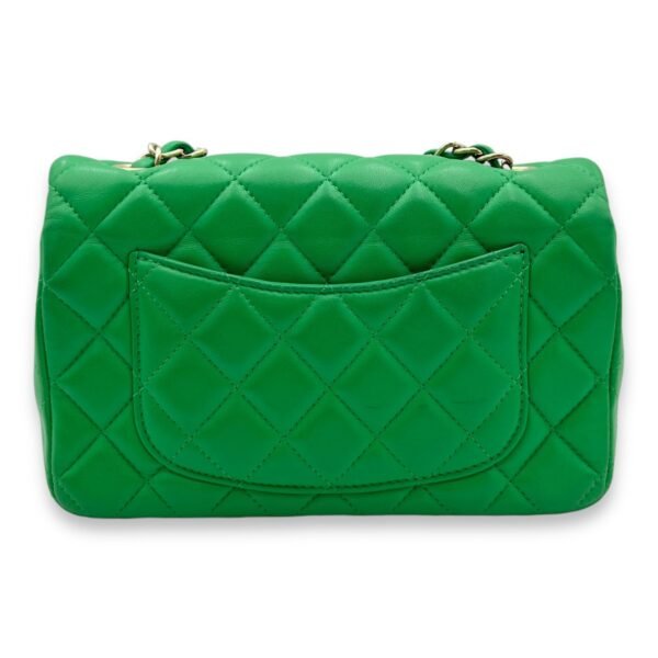 Classic Mini Rectangular Green Crossbody Bag in Lambskin, Gold hardware - Image 2