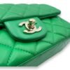 Classic Mini Rectangular Green Crossbody Bag in Lambskin, Gold hardware - Image 6