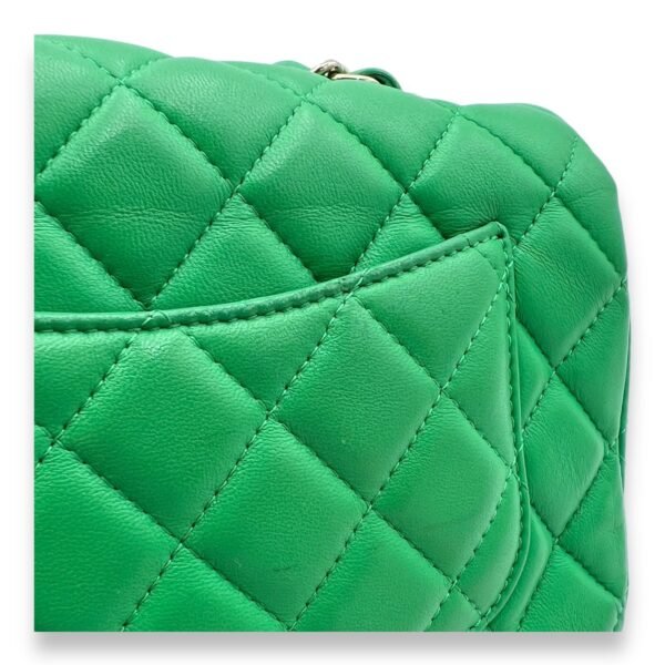 Classic Mini Rectangular Green Crossbody Bag in Lambskin, Gold hardware - Image 9