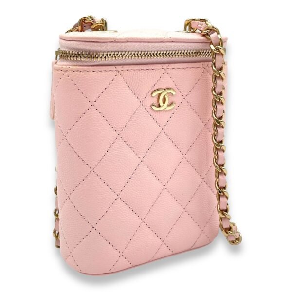 Classic Pink Vanity Bag in Caviar Leather, Gold hardware - Image 3