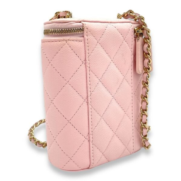 Classic Pink Vanity Bag in Caviar Leather, Gold hardware - Image 4
