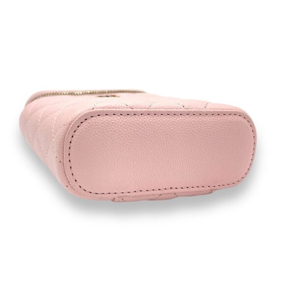Classic Pink Vanity Bag in Caviar Leather, Gold hardware - Image 5