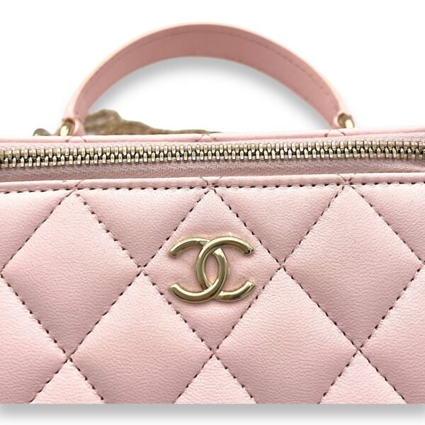 Classic Pink Vanity Bag in Lambskin, Light Gold hardware - Image 4