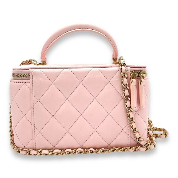 Classic Pink Vanity Bag in Lambskin, Light Gold hardware - Image 5