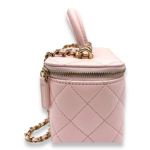 Classic Pink Vanity Bag in Lambskin, Light Gold hardware - Image 9