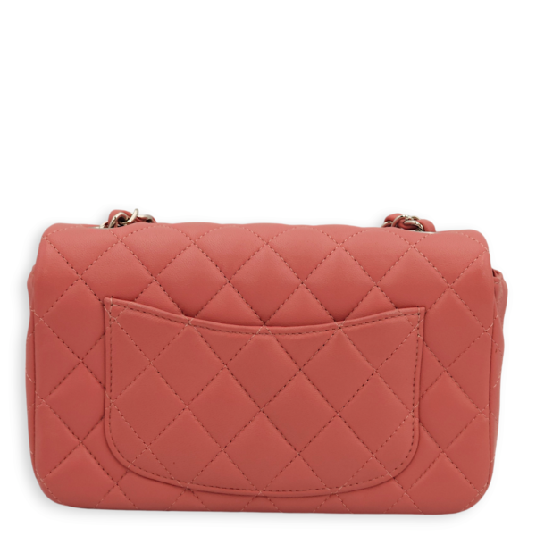 Classic Rectangle Mini Pink Crossbody Bag in Lambskin, Palladium hardware - Image 2