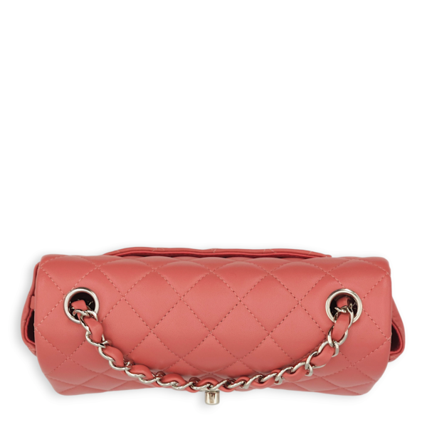 Classic Rectangle Mini Pink Crossbody Bag in Lambskin, Palladium hardware - Image 6