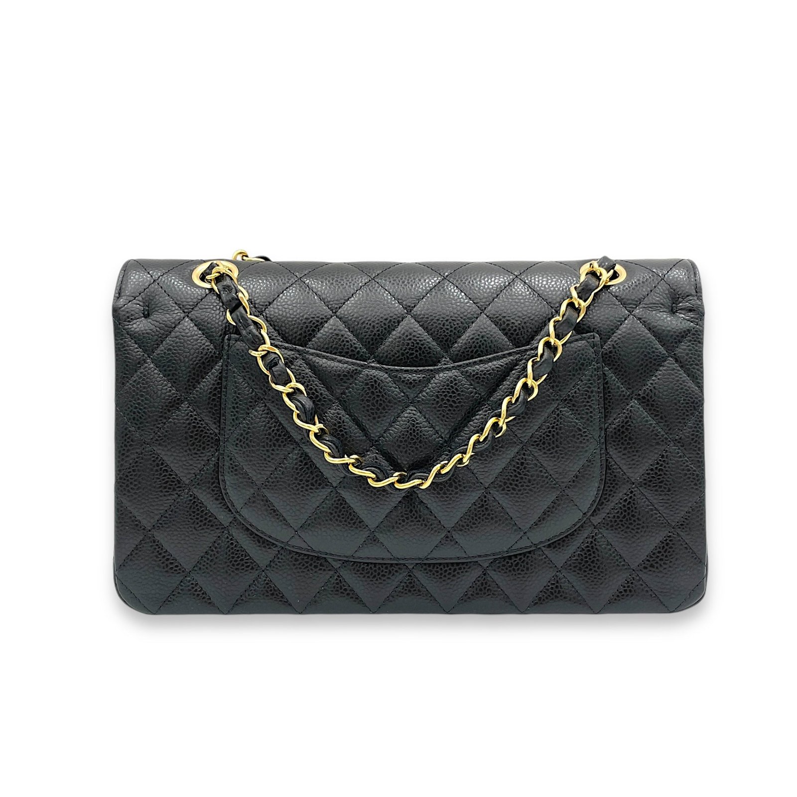 Classic Shoulder Bag Medium Black in Caviar Leather, Gold hardware - Image 2