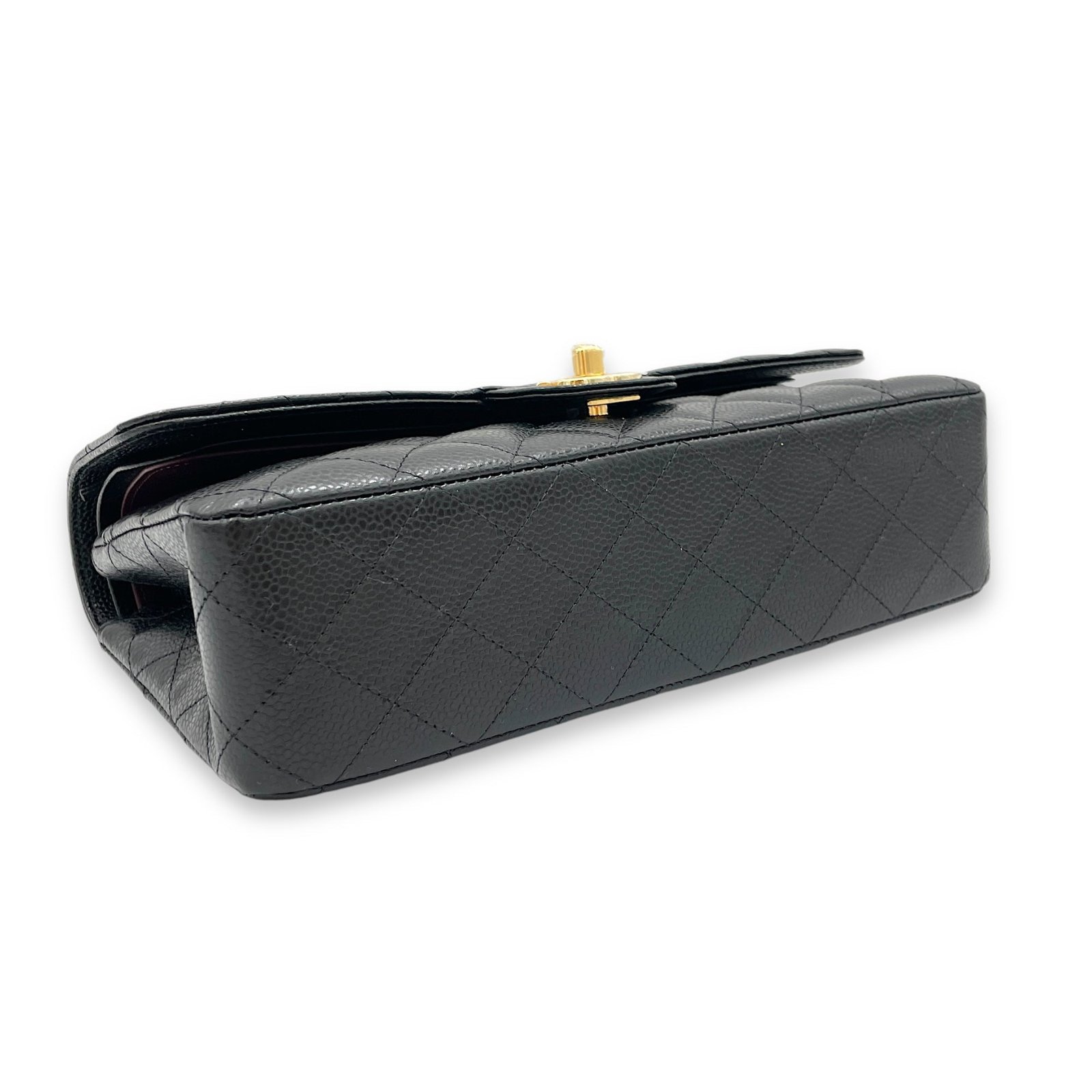 Classic Shoulder Bag Medium Black in Caviar Leather, Gold hardware - Image 5