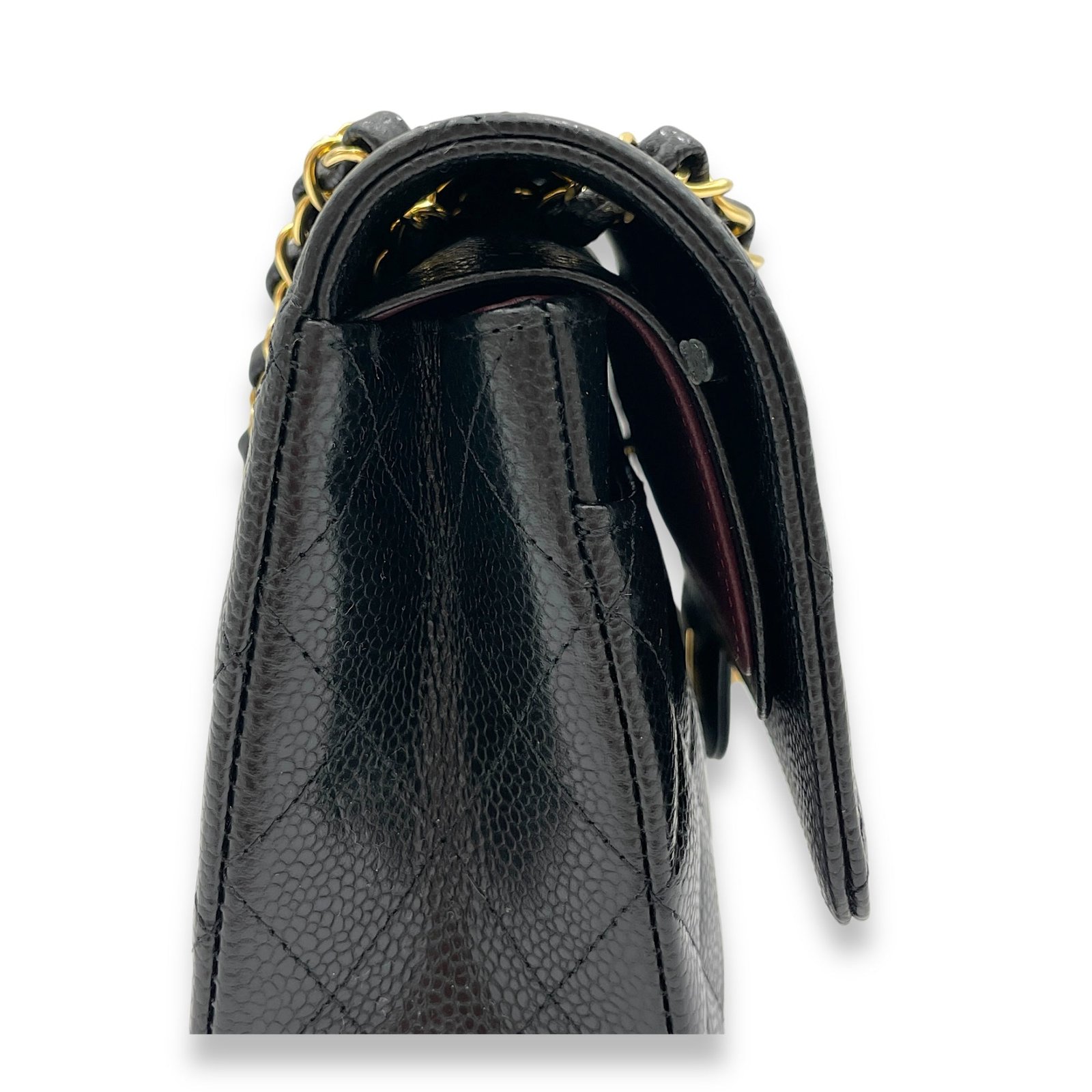 Classic Shoulder Bag Medium Black in Caviar Leather, Gold hardware - Image 8