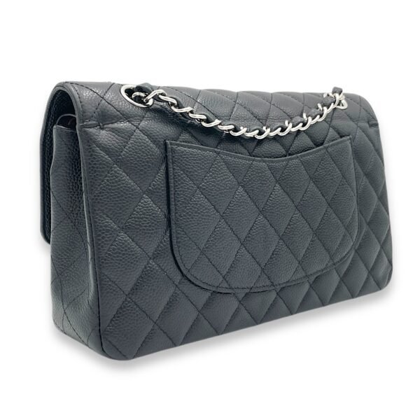 Classic Shoulder Bag Medium Black in Caviar Leather, Silver hardware - Image 4