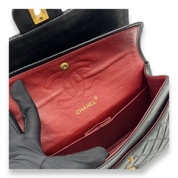 Classic Shoulder Bag Medium Black in Lambskin, Gold hardware - Image 14