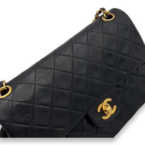 Classic Shoulder Bag Medium Black in Lambskin, Gold hardware - Image 9