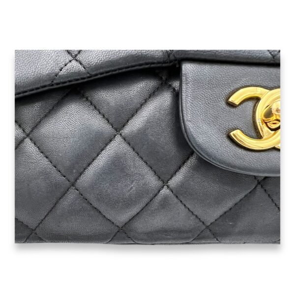 Classic Single Flap Jumbo Black Shoulder Bag in Lambskin, Gold hardware - Image 10
