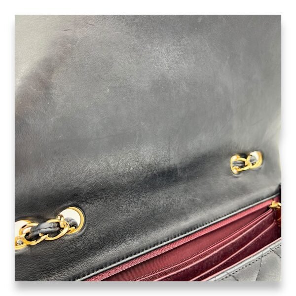 Classic Single Flap Jumbo Black Shoulder Bag in Lambskin, Gold hardware - Image 11