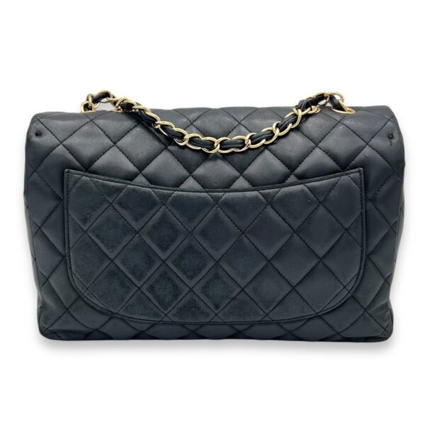 Classic Single Flap Jumbo Black Shoulder Bag in Lambskin, Gold hardware - Image 2