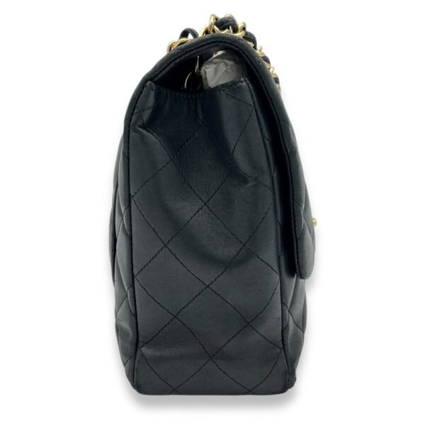 Classic Single Flap Jumbo Black Shoulder Bag in Lambskin, Gold hardware - Image 3