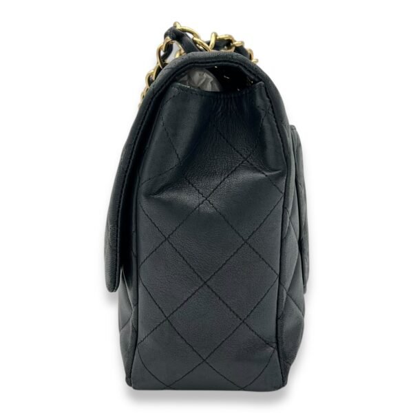 Classic Single Flap Jumbo Black Shoulder Bag in Lambskin, Gold hardware - Image 4