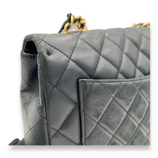 Classic Single Flap Jumbo Black Shoulder Bag in Lambskin, Gold hardware - Image 8