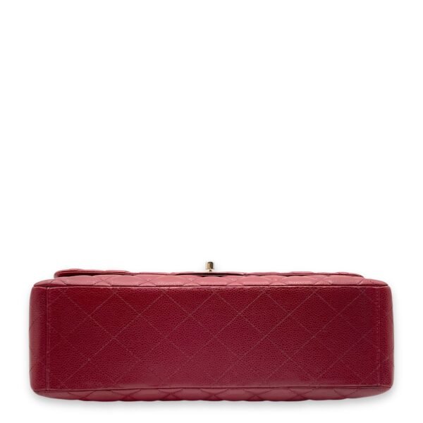 Classic Single Flap Red Shoulder Bag in Caviar Leather, Silver hardware - Image 9