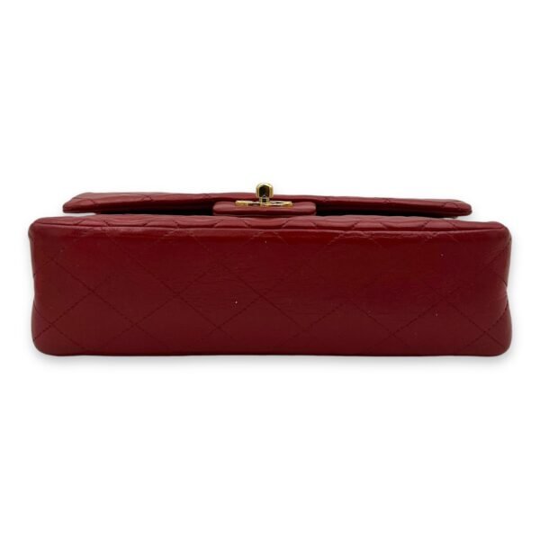 Classic Small Red Shoulder Bag in Lambskin, Gold hardware - Image 5