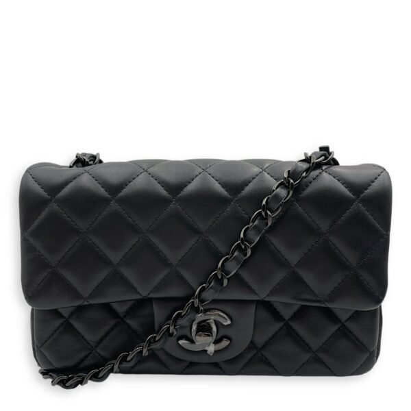Classic So Black Mini Rectangle Mini Black Crossbody Bag in Lambskin, So Black hardware - Image 7