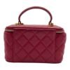 Classic Vanity Small Red Top Handle Bag in Lambskin, Gold hardware - Image 2