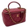 Classic Vanity Small Red Top Handle Bag in Lambskin, Gold hardware - Image 3