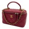 Classic Vanity Small Red Top Handle Bag in Lambskin, Gold hardware - Image 4