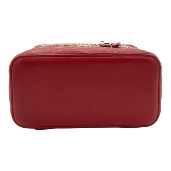 Classic Vanity Small Red Top Handle Bag in Lambskin, Gold hardware - Image 5