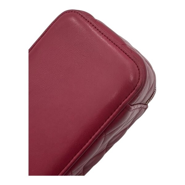 Classic Vanity Small Red Top Handle Bag in Lambskin, Gold hardware - Image 8