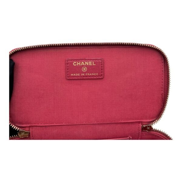 Classic Vanity Small Red Top Handle Bag in Lambskin, Gold hardware - Image 9