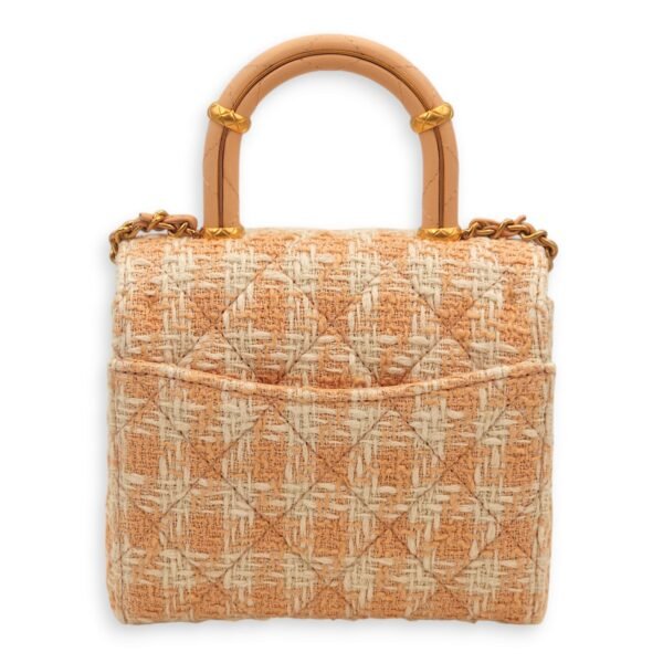 Coco Crush Multi-colour Top Handle Bag in Tweed/Calf, Gold hardware - Image 3